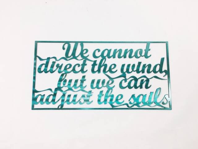 Adjust The Sails Metal Wall Art Inspirational Steel Sign - image 1
