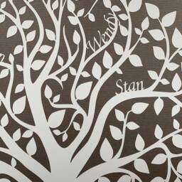 Paper Cut Family Tree - Personalised Picture, With Dachshund & Red Hearts - thumbnail 3