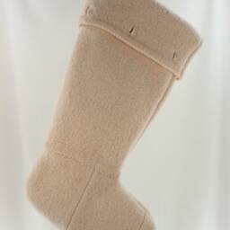 Christmas Stocking Felted Boiled Wool Ooak Pink Pastel Metal Buttons Recycled Repurposed Upcycled 577 - thumbnail 3