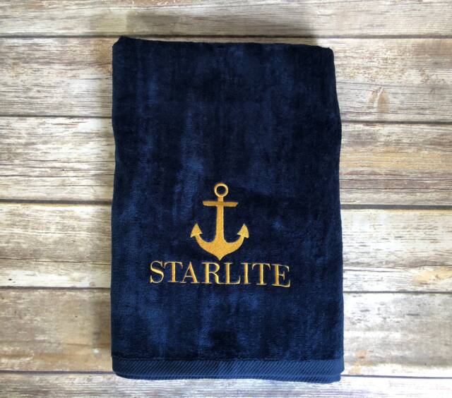 Personalized Anchor Beach Towel Nautical Boat Towel - image 1