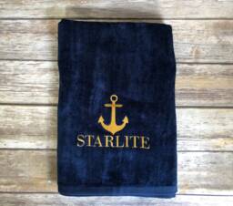 Personalized Anchor Beach Towel Nautical Boat Towel