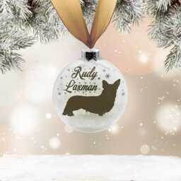 Corgi Dog Personalised Ornament - Custom Glass Christmas Bauble - thumbnail 1