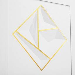 Minimalist Wall Sculpture Divided Square, Wall Art D??cor, 50x50 cm, Minimal Paper Sculpture, Deconstruction - thumbnail 3