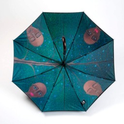 Deluxe Cane Umbrella, Wooden Handle, Automatic With Original Artwork, Strong & Windproof - thumbnail 3