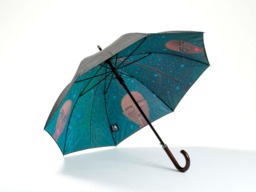 Deluxe Cane Umbrella, Wooden Handle, Automatic With Original Artwork, Strong & Windproof - thumbnail 1