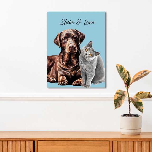 Premium Metal Print Pet Portrait - Wall Art Honour Your Furry Friend Perfect Gift For Animal Lovers - image 1