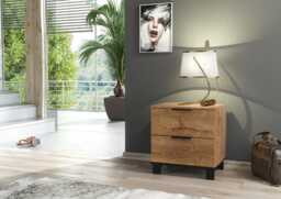 Furneo Modern Dark Oak 2 Drawer Chest Of Drawers Bedside Cabinet Storage Wood Effect Cozy 02