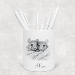 Personalised Pencil Drawing Sketched Mice Pot, Ideal Gift, Birthday - thumbnail 4