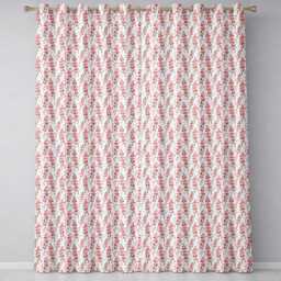 Delicate Pink Wildflower Botanical Seamless Pattern Elegant Floral Readymade Eyelet Ring Top Thermal 100% Blackout Curtains - thumbnail 2