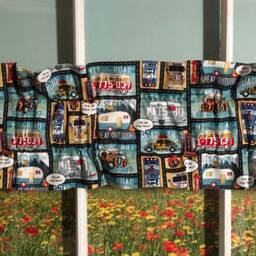 "Road Trip Vintage Camper Valance Or Sleeve ~ Please Note Valances Are 42"" Wide By 7.5"" Deep With A 2"" 3" - thumbnail 3