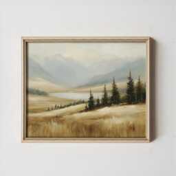 Misty Mountain Poster, Lake Valley Print, Nature Wall Art, Paper - thumbnail 3