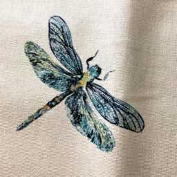 Dragonfly Cotton Cushion Cover Blue, Lilac, Cream Throw Pillow - thumbnail 3