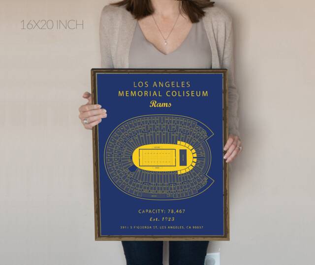 Los Angeles Rams, Memorial Coliseum, Rams Stadium, La Wall Art, Print, Poster, Rams Football - image 1