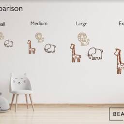 Safari Trio Wall Nursery - Decor/Home Kids Animals Children Room - thumbnail 3