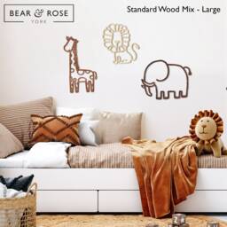 Safari Trio Wall Nursery - Decor/Home Kids Animals Children Room - thumbnail 1
