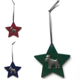 Schnauzer Wooden Star Decoration - Christmas Tree Lover Gift Bauble Mum - thumbnail 4
