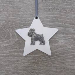 Schnauzer Wooden Star Decoration - Christmas Tree Lover Gift Bauble Mum - thumbnail 2