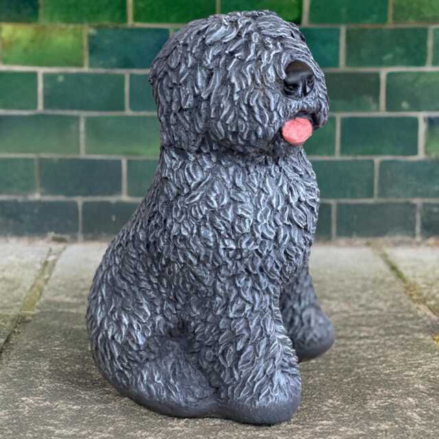 Outdoor English Dog Statue Concrete Figurine Stone Pet Sculpture Cement Sheepdog Ornament Dog Lover Gift Garden Shaggy Decoration - image 1