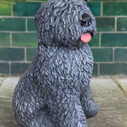 Outdoor English Dog Statue Concrete Figurine Stone Pet Sculpture Cement Sheepdog Ornament Dog Lover Gift Garden Shaggy Decoration - thumbnail 4