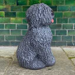 Outdoor English Dog Statue Concrete Figurine Stone Pet Sculpture Cement Sheepdog Ornament Dog Lover Gift Garden Shaggy Decoration - thumbnail 2