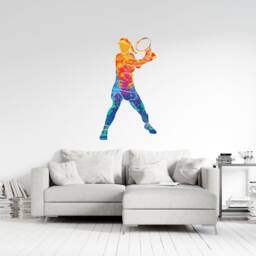 Tennis Wall Decal, Girl , Lover Sports Gifts Decor - Thevinylcreations - thumbnail 2