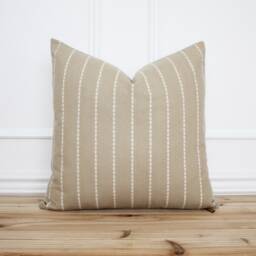 Tan Stripe Pillow Cover Farmhouse Decorative Fall Modern 20 X 16 26 -- Noah - thumbnail 1