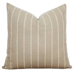 Tan Stripe Pillow Cover Farmhouse Decorative Fall Modern 20 X 16 26 -- Noah - thumbnail 3