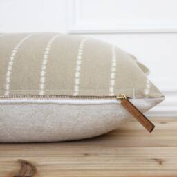 Tan Stripe Pillow Cover Farmhouse Decorative Fall Modern 20 X 16 26 -- Noah - thumbnail 2