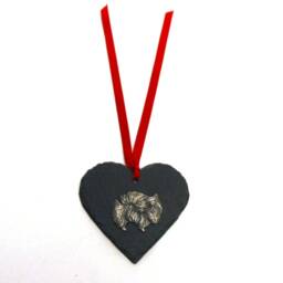 Pomeranian Design Slate Heart - Christmas Decoration 2026 Ornament Pet Dog Gift For Her - thumbnail 3