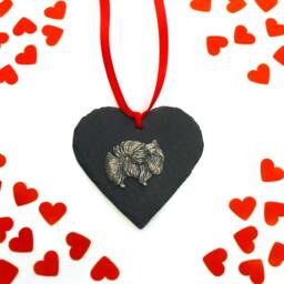 Pomeranian Design Slate Heart - Christmas Decoration 2026 Ornament Pet Dog Gift For Her - thumbnail 2
