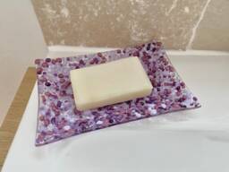 Handmade Purple Glass Soap Dish