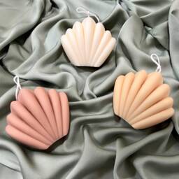 Scallop Shell Candle Summer Home Decor, Vegan Soy Wax