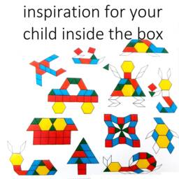 Wooden Patern Blocks 60 Pieces, Puzzle, Educational Blocks, Learning Kids Creative Motor Skills - thumbnail 4