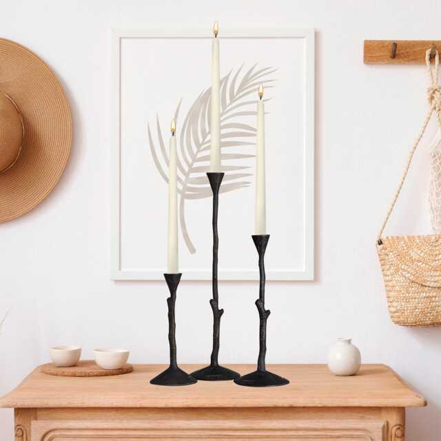Antique Bronze Candle Holder Modern Aluminum Centerpiece - Set Of 3 - image 1