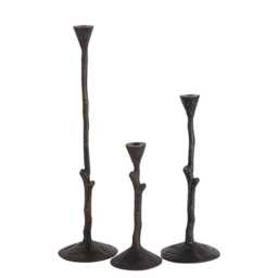 Antique Bronze Candle Holder Modern Aluminum Centerpiece - Set Of 3 - thumbnail 3