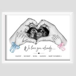 Personalised Pregnancy Scan Print Gift Baby Mummy Daddy To Be - Unframed - thumbnail 3