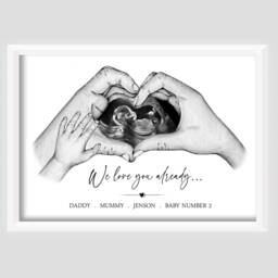 Personalised Pregnancy Scan Print Gift Baby Mummy Daddy To Be - Unframed - thumbnail 2
