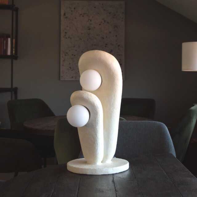 Minimal Bedside Light, Lighting Japanese Table Lamp, Clay Home Decor Night Living Ceramic Handmade Lamp - image 1
