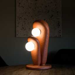 Minimal Bedside Light, Lighting Japanese Table Lamp, Clay Home Decor Night Living Ceramic Handmade Lamp - thumbnail 3