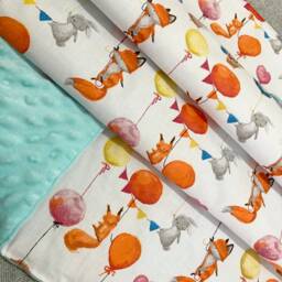 Personalised Baby Blanket Girl Fox Woodland Boy Pink Shower Gift Custom Minky - thumbnail 2