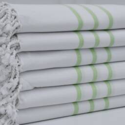 "100% Cotton Towel, Bohemian Towel, Light Green Striped Towel, Peshtemals, Turkish Towel, 3 Towel, 40""x70" - thumbnail 3