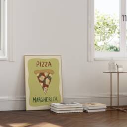 Poster Pizza, Margherita Illustration/Art Print Dolce Vita Italy, Kitchen, Food - thumbnail 3