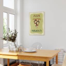 Poster Pizza, Margherita Illustration/Art Print Dolce Vita Italy, Kitchen, Food - thumbnail 2