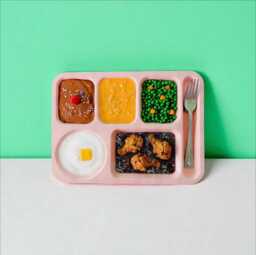 Retro School Lunch Wall Sculpture /Pop Art/ Kitschy/ Glitter/ Fake Food/ Food Decor/ Dopamine Nostalgia/ Decor - thumbnail 1