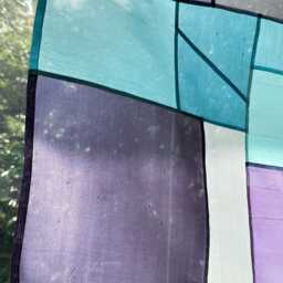 Pojagi Patchwork Shade/Tapestry Traditional Sheer Silk, Korean Authentic Skills, Customizable Size/Color/Pattern - thumbnail 3