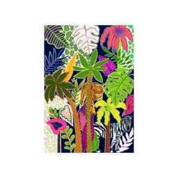 Tiger & Zebra Print , Tropical Scene Wall Decor Art Funky Quirky Colourful Kids Tropicals Palm Trees - thumbnail 2