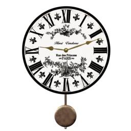 White Pendulum Clock - & Black French Toile Clock - thumbnail 1