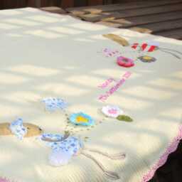 Personalised Knitted Rabbit Baby Blanket Small - thumbnail 1