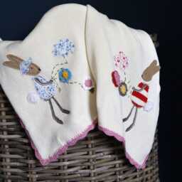Personalised Knitted Rabbit Baby Blanket Small - thumbnail 4