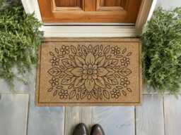 Wildflower Doormat - Spring Floral Entry Rug Outdoor Welcome Mat